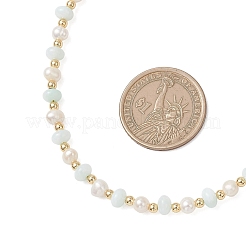 Ожерелья из бусин-ронделей из натурального жемчуга и ракушек&nbsp;NJEW-JN05852