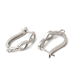 Фурнитура для сережек-колец в форме знака бесконечности из латуни&nbsp;KK-A289-10P