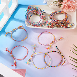 24шт 12 цвета плетеный полиэстеровый шнур в стиле бохо для изготовления браслета&nbsp;MAK-TA0001-34