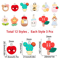 Подвески из смолы в стиле 36 шт.&nbsp;RESI-SC0002-14