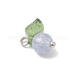 30 шт. 10-х цветные подвески из стекла с эффектом кракле&nbsp;PALLOY-JF04168-02