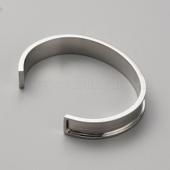 Браслеты-манжеты из нержавеющей стали 304 с рифлением&nbsp;BJEW-WH0019-07P
