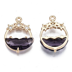 Граненые прозрачные стеклянные подвески&nbsp;GLAA-T020-18C