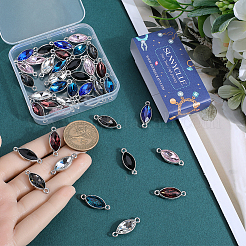 42 шт. 7-х цветные подвески-соединители из сплава стекла&nbsp;FIND-SC0009-55