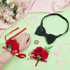 3 шт. 3 стиля цветочного корсажа из полиэстера и смолы&nbsp;AJEW-PH0061-76