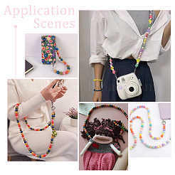 2 шт. 2 круглых пластиковых ремешка для кошелька с бусинами&nbsp;AJEW-PH0018-22