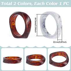 2шт. двухцветные акриловые браслеты&nbsp;BJEW-UN0001-81A