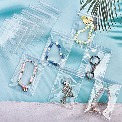 50 шт. прозрачные пластиковые пакеты для хранения ювелирных изделий с застежкой-молнией&nbsp;ABAG-GF0001-37