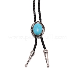 Овальное синтетическое бирюзовое ожерелье Лария для мужчин и женщин&nbsp;NJEW-WH0011-17AS