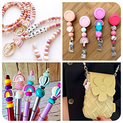 50шт 10 стиля пищевых экологически чистых силиконовых бусин&nbsp;SIL-BT0001-03