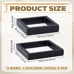 2 шт. 2 стиля квадратная прозрачная полиэтиленовая тонкая пленка подвесная коробка для ювелирных изделий&nbsp;CON-LP0001-44B