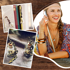 Украшение подвески из стеклянной бутылки и ключа из сплава HJEW-PH01930