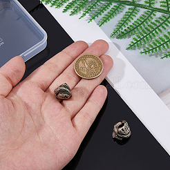 2 шт. латунные европейские бусины&nbsp;KK-FH0008-13AS