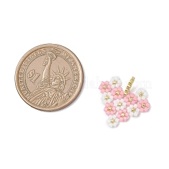 4 шт. стеклянное сердце из бисера Miyuki с подвесками в виде цветов&nbsp;PALLOY-MZ01113