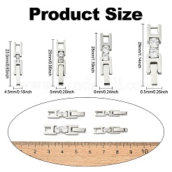 4 шт. 4 стиля застежки для часов из нержавеющей стали 304 с микропаве из прозрачного кубического циркония&nbsp;STAS-CJ0002-96