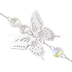 201 подвеска-коннектор из нержавеющей стали и стеклянные подвески-ловец солнца&nbsp;HJEW-JM04732-02