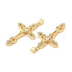 Латунные микропаве прозрачные подвески с фианитом&nbsp;ZIRC-L103-025G