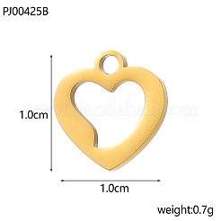 Подвески в форме сердца из нержавеющей стали 304&nbsp;STAS-OY004-47G