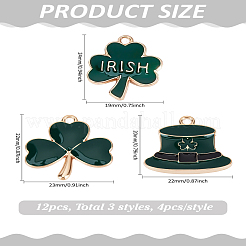 12шт 3 стиля подвески из сплава с эмалью&nbsp;ENAM-LP0001-64