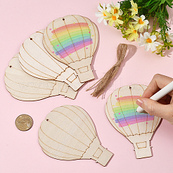 20 шт. воздушные шары незаконченные пустые деревянные подвески для рождественской живописи&nbsp;NJEW-SP0001-15