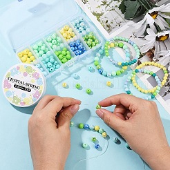 Наборы для изготовления браслетов из круглых непрозрачных акриловых бусин своими руками&nbsp;DIY-YW0011-77A