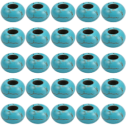 80 шт окрашенные синтетические бирюзовые европейские бусины&nbsp;SPDL-SC0001-02A