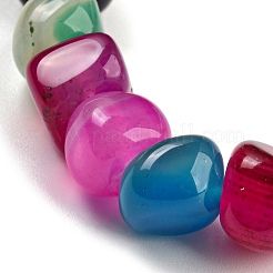 Эластичные браслеты из окрашенного и нагретого натурального агата&nbsp;BJEW-H238-01A