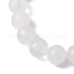 Женские эластичные браслеты круглые из кристаллов кварца и родонита диаметром 8 мм&nbsp;BJEW-JB10700