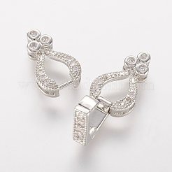 Латунные микро проложить кубического циркония раз за застежками&nbsp;X-ZIRC-J016-14P