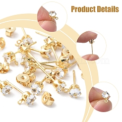 16 шт. латунные серьги-гвоздики&nbsp;KK-FS0001-56G