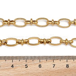 Ионное покрытие (ip) 304 нержавеющая сталь бант и овальные звенья браслет цепь для женщин&nbsp;BJEW-G669-18G