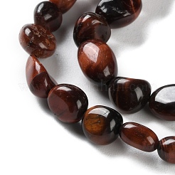 Нити бусин из натурального красного тигрового глаза&nbsp;G-P497-01C-46