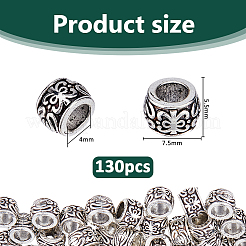 130 шт. европейские бусины из сплава в тибетском стиле&nbsp;FIND-FH0011-48