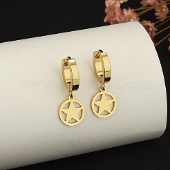 Серьги-кольца в форме звезд из нержавеющей стали 201&nbsp;HJ2340