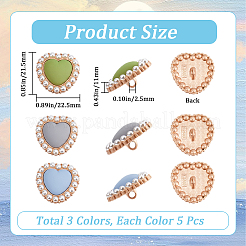 15 шт. 3-цветные литые пуговицы на ножке&nbsp;BUTT-GF0003-43