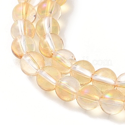 Прозрачные стеклянные бусины гальваническим пряди&nbsp;GLAA-T032-T4mm-C13