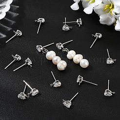 Фурнитура для сережек-гвоздиков в форме капли из латуни с прозрачным кубическим цирконием&nbsp;XGR0104P-116P