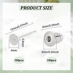 100 шт. латунные серьги-гвоздики&nbsp;KK-BC0013-23