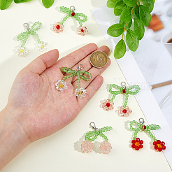 8 шт. 4 стиля подвесных украшений из вишневого стекла&nbsp;HJEW-HS0001-04