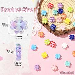 24 шт. 8-х цветные акриловые бусины с УФ-покрытием&nbsp;SACR-FS0001-47