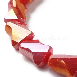 Эластичный браслет из стеклянных прямоугольных бусин&nbsp;BJEW-JB09552