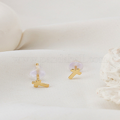 1 пара серег-гвоздиков в форме креста из латуни&nbsp;EJEW-LP0002-52