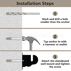 Акриловые настенные вешалки для скейтбординга&nbsp;ODIS-WH0061-78