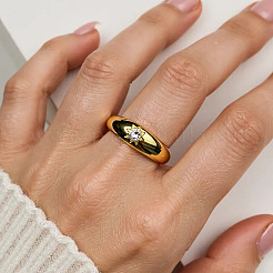 Латунные кольца-манжеты с микропаве из прозрачных кубических цирконий&nbsp;FS-WG9AEF2-05