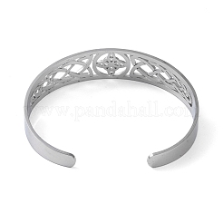 Не тускнеющие открытые браслеты-манжеты из нержавеющей стали 304 с ажурным узлом для женщин&nbsp;LS-BJEW-G701-02P