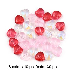 30шт 3 цвета прозрачные окрашенные распылением стеклянные бусины&nbsp;GLAA-FP0001-34