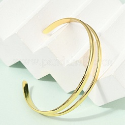 Полые браслеты-манжеты из нержавеющей стали 304 для женщин&nbsp;BJEW-Z097-04G