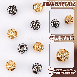 8 шт. 2 цвета 316 хирургическая нержавеющая сталь европейские бусины FIND-UN0003-88