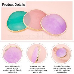 Палитра цветов из искусственного агата и палитра из нержавеющей стали 430 с двойной головкой&nbsp;MRMJ-FG0001-14