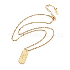 Ожерелья с прямоугольными подвесками из нержавеющей стали 304&nbsp;NJEW-D300-01G-07